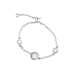 Bloom Mini Armbånd med 2 blomster, hvit perlemor