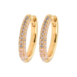 Emilia stone covered hoops, gold/frost