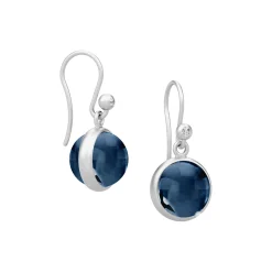 Prime øreringer, silver/sapphire blue