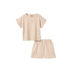 Set T-shirt & Shorts Ally, coral flowers