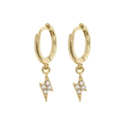 Sienna - Crystal Lightning Hoop øreringer, gull