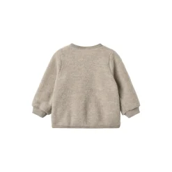 Wool Fleece Cardigan Kari, 3204 khaki melange